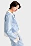 Women's Jeans Color 4S5-3 Viscose Fabric Lace Detailed Special Design Denim Shirt