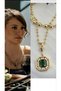 Serenay Double Necklace (Dorika Ball Necklace and Dorika Zircon Stone Green Baguette Necklace) Leyla Multiple Necklace - 4