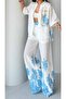 Palm Printed Linen Shirt Pants Set - 7