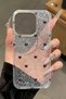 iPhone 13 Pro Max Compatible Purple Little Heart Glitter Transparent Glitter Premium Phone Case - 5