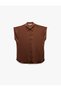Aerobin Fabric Classic Collar Sleeveless Buttoned Satin Shirt - 3