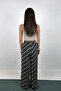 Black Patterned Viscose Draped Palazzo Trousers - 2