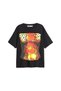 Knot Boobs Printed Relaxed Fit Black Women's Tshirt - 2