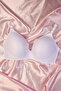 Unpadded Lotus Gathering Bra Without Underwire Black White Skin - 4