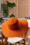 Wide Brim Orange Knitted Patterned Fashionable and Functional Hat Sun Protection Hsr2005 - 5