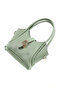 Mint Green Shk187 Faux Leather Hand, Arm and Shoulder Bag with Lock Detail and Adjustable Strap - 8