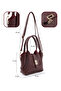 Claret Red Shk187 Faux Leather Lock Detailed Adjustable Strap Hand, Arm and Shoulder Bag - 4
