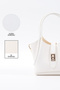 White Shk187 Faux Leather Hand, Arm and Shoulder Bag with Lock Detail and Adjustable Strap - 5