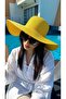 Wide Brim Yellow Knitted Patterned Fashionable and Functional Hat Sun Protection Hsr2005 - 4