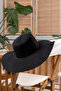 Wide Brim Black Knitted Patterned Fashionable and Functional Hat Sun Protection Hsr2005 - 7