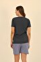 Women's Short Sleeve Combed Cotton Pajama Set with Shorts Smoked 3622 - 5