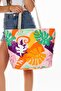 Women's Zippered Beach Bag Patterned Beach Bag Daily Bag Picnic Bag - 2