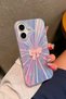 iPhone 14 Pro Max Compatible Pink Bow and Northern Lights Themed Hologram Imd Premium Phone Case - 5