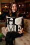 Linen Fabric Home Pattern Embroidered Punch Cushion Cover 43*43 cm