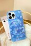 iPhone 15 Pro Max Compatible Gradient Blue Rose and Butterfly Hologram Ins Style Imd Premium Phone Case - 6