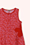 Girl's Floral Detailed Patterned Pomegranate Dress - 3