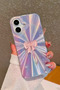 iPhone 16 Pro Compatible Pink Bow and Northern Lights Themed Hologram Imd Premium Phone Case - 8