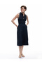 Comfortable Fit Culotte Fabric Trousers with Pockets and Pleats - 2