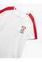Short Sleeve Crew Neck Color Contrast Back Printed Oversize Sports T-Shirt - 6