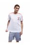 Short Sleeve Crew Neck Color Contrast Back Printed Oversize Sports T-Shirt - 3