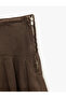 Cotton Zippered Pleated Mini Shorts Skirt - 4