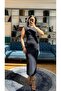 Sleeveless Padded Shoulders Rhinestone Crepe Dress - 2