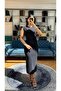Sleeveless Padded Shoulders Rhinestone Crepe Dress - 4