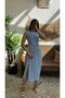 Zero Sleeve Front Slit Waist Accessory Detailed Midi Length Dress - 4