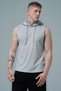 Pure Comfort - Gray Relaxed Fit Hooded Men's Sports Tank Top - 6