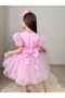 Puffy Tulle Bodice Cotton Satin Children's Evening Costume - 5