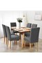 6 Pieces Lycra Chair Cover, Chair Cover Washable Piti Square Pattern Anthracite