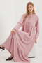 1627 Collar Lace Up Hijab Dress - 3