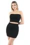 Women's Black Corduroy Short Mini Pencil Skirt - 3