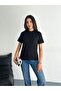 Beyaz Ve Siyah Dik Yaka 2'li Paket Basic Örme T-shirt - 8