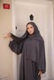 simple abaya with self-wrap Bat-medina silk - 6