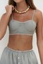 Leda Lace Detail Soft Khaki Triple Set with Shorts - 7