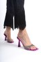 Napoli Fuchsia Metallic Transparent Stone Women's Slippers