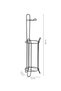 Black Freestanding Toilet Paper Holder, Tissue Holder, WC Paper Holder Stand, 3-Spare Hook Holder - 6