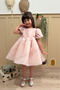 Powder Karolin Balloon Skirt Balloon Sleeves Ribbon Girl's Baby Girl Dress - 4