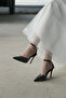 Princess Black Stone Detailed Pointed Toe Shoes