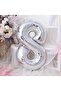 40" Inch 100 cm (8) Number Foil Balloon Silver Gray - 4