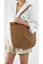 Square Knitted Summer Seaside Vacation Beach Bag with Zippered Lined Pocket - 6