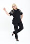 Blouse with Stones on the Shoulder Bat Sleeve 1St Quality Stone Bamboo M-6Xl - 4