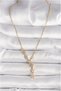 316L Steel Gold Color Chain Zircon Stone Star Model Women's Necklace Shooting Star Y Necklace - 2