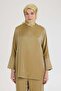 New Season Spanish Sleeve Shiny Tunic and Elastic Waist Fabric Pants Top and Bottom Set - 3