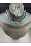 Handmade Turquoise Natural Stone and Rice Beaded Unisex Necklacenegative Energy Protection Throat Chakra - 4