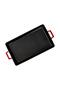 Casting Rectangular Grill Pan Cast Iron Solid Double Handled Dimension 26x45cm. - Red - 3