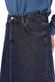 HIGH WAIST A-LINE DENIM SKIRT Dark Blue - 6