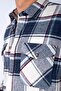 Wlf men's woven long sleeve shirt indigo-white plaid - 3