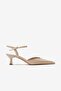 Beige Skin Ankle Strap Women's Heeled Shoes